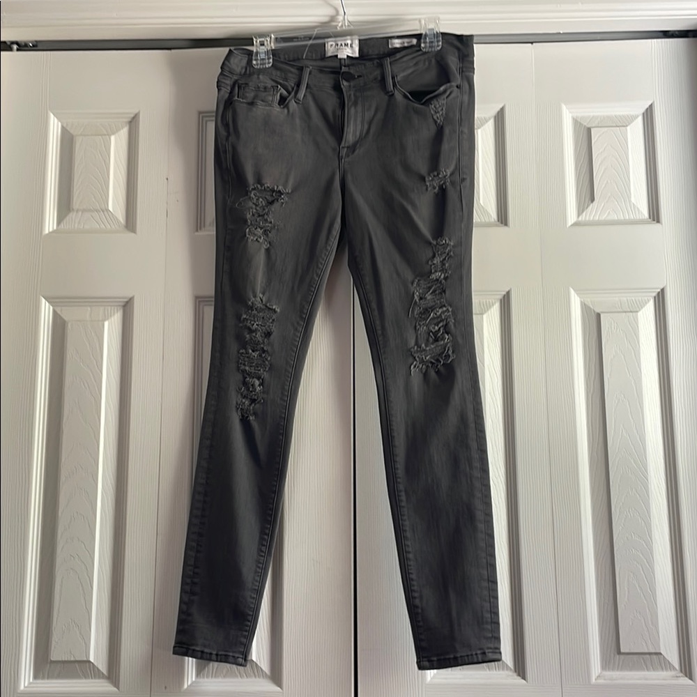Stylish Distressed Gray Jeans FRAME